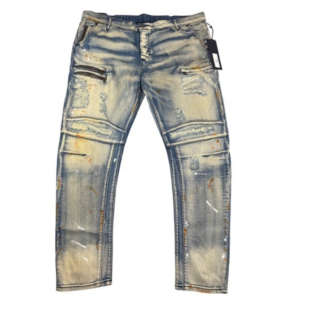 Rockstar Mens Jeans Distressed Paint Splatter NWT‎ Size 46